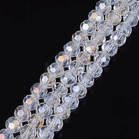 Electroplate Glass Beads Strands EGLA-R016-4m-25-1