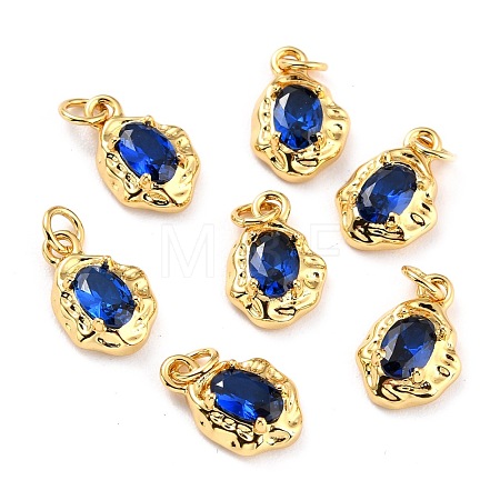 Brass Micro Pave Cubic Zirconia Pendant ZIRC-P089-19G-D-1