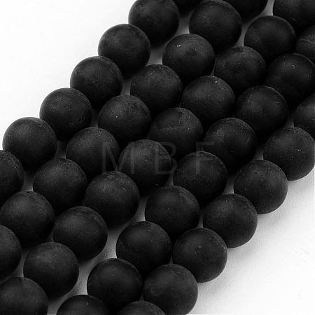Frosted Glass Bead Strands GLAA-G016-6mm-02-1