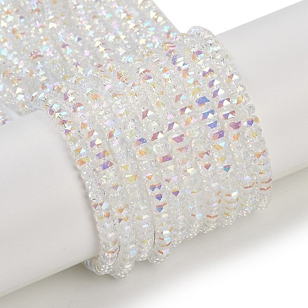 Electroplate Glass Beads Strands GLAA-Q105-03F-1
