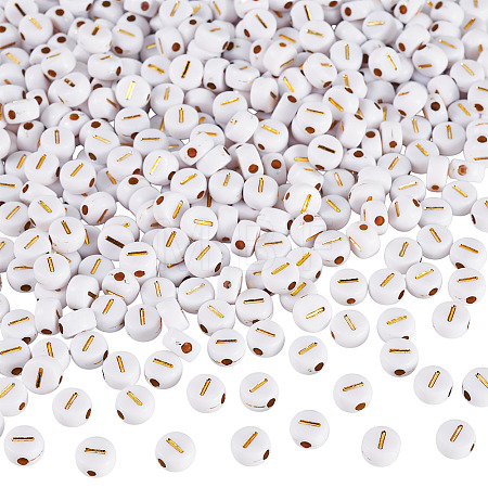 500Pcs Plating Acrylic Beads PACR-TADJ0001-01I-1