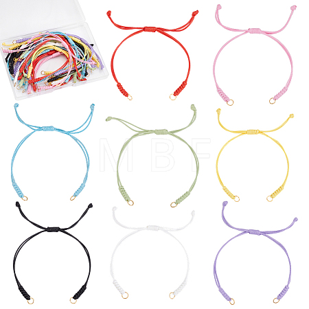 24Pcs 8 Colors Waxed Polyester Cord Bracelets Making BJEW-UN00036-1