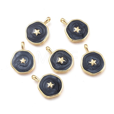 Brass Enamel Pendants X-KK-K248-02A-G-1