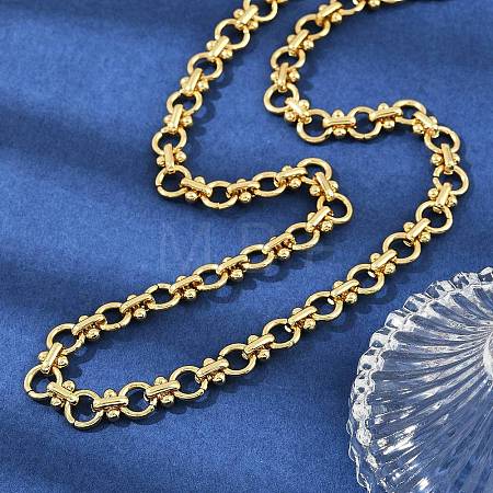 304 Stainless Steel Ring Link Chain Necklaces NJEW-H072-02B-G-1