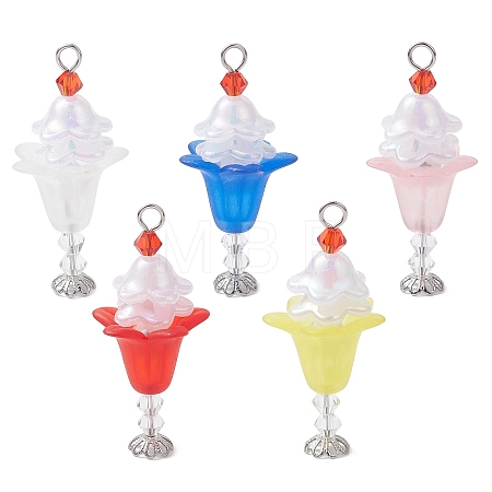 Imitation Austrian Crystal Beads and Acrylic Beads Pendants PALLOY-TA00373-1