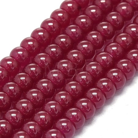 Lab Grown Red Corundum Beads Strands G-G106-O01-02-1-1