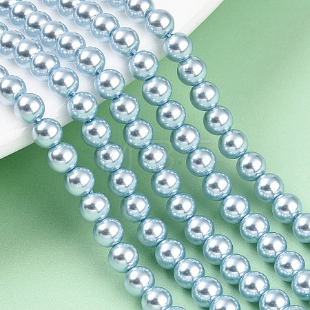 Baking Paint Pearlized Glass Pearl Bead Strands HY-N002-4mm-A05-1