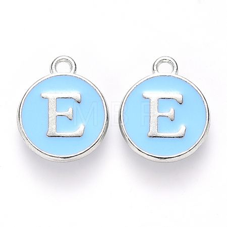 Platinum Plated Alloy Enamel Charms X-ENAM-S118-04E-P-1