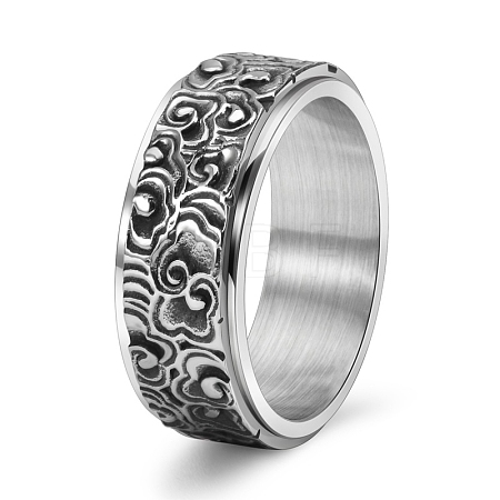 Rotatable Tainless Steel Finger Ring PW-WG99EDB-07-1
