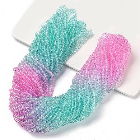 Transparent Painted Glass Beads Strands X1-DGLA-A034-T4mm-A10-1