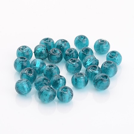 Handmade Silver Foil Glass Beads X-FOIL-R054-17-1