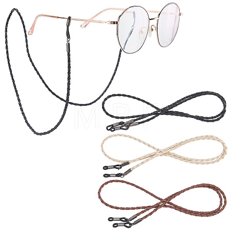 3Pcs 3 Colors PU Leather Eyeglass Chains AJEW-CL0005-86-1