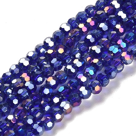 Electroplate Glass Beads Strands EGLA-R016-4m-1-1