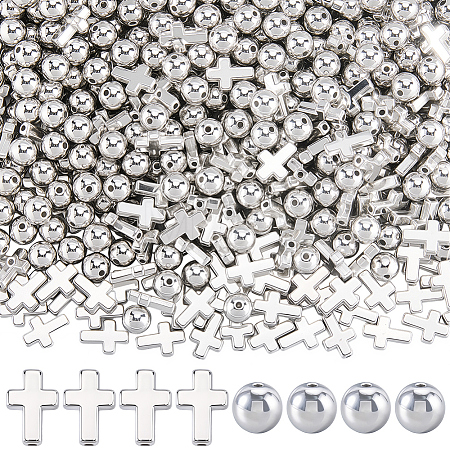 600Pcs 2 Styles CCB Plastic Beads CCB-SP0001-15A-1