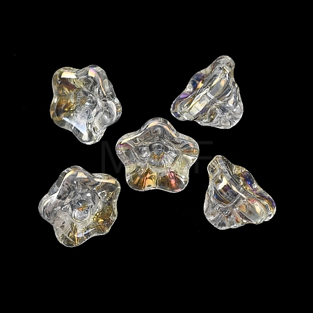 Electroplate Transparent Glass Beads GLAA-T025-81A-02-1
