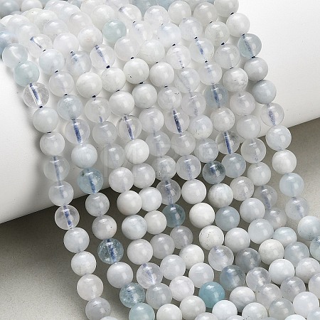 Natural Aquamarine Beads Strands G-F826-B01-6mm-1