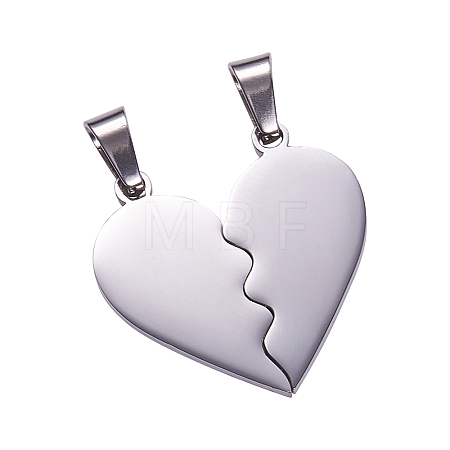 Tarnish Resistant 304 Stainless Steel Split Pendants STAS-F213-01P-1