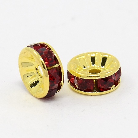Brass Grade A Rhinestone Spacer Beads RSB037NF-09G-1