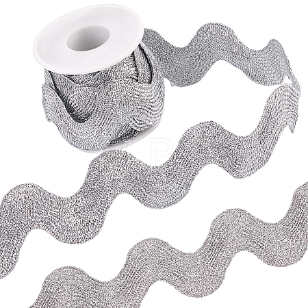 5 Yards Polyester Metallic Wavy Fringe Trim Ribbon OCOR-GF0004-56-1