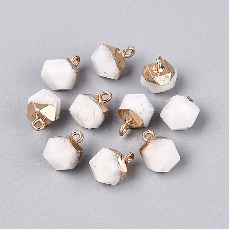 Natural White Moonstone Pendants G-N359-18G-15-1