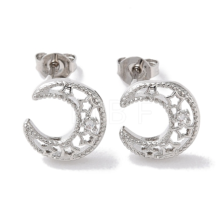 Rack Plated Brass Studs Earring EJEW-Z043-02P-1