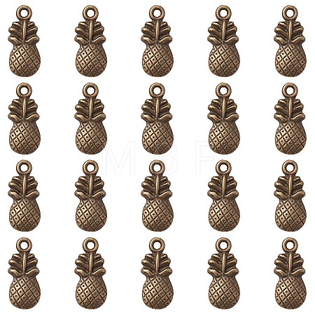Pineapple Tibetan Style Alloy Pendants TIBEP-YW0001-38AB-1