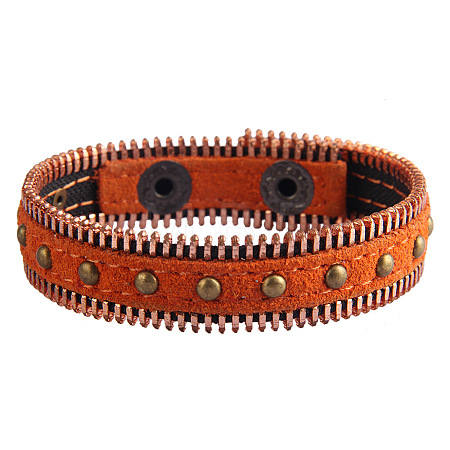 Alloy PU Leather Cord Studded Bracelets FS-WG408C4-06-1