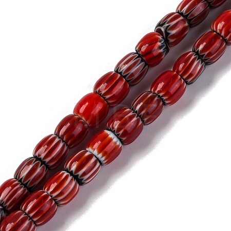 Handmade Lampwork Chevron Beads Strands LAMP-K041-01A-09-1