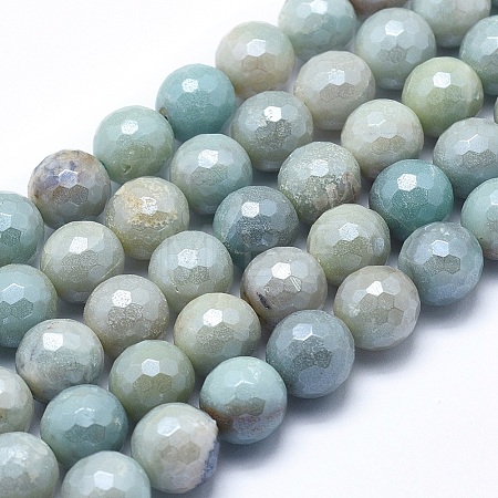 Natural Flower Amazonite Beads Strands X-G-O164-02-8mm-1