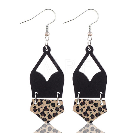 Alloy with Imitation Leather Dangle Earrings FS-WG30D02-16-1