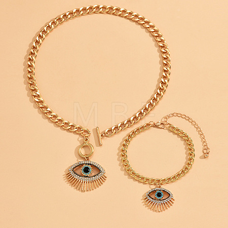 Alloy Rhinestone Bracelets & Necklaces Sets FS-WG20ADC-04-1