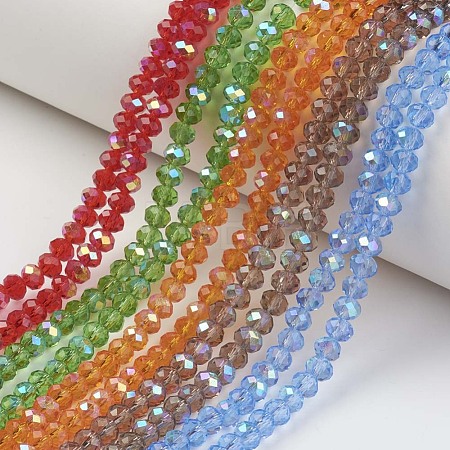 Electroplate Glass Beads Strands EGLA-A034-T6mm-L-1