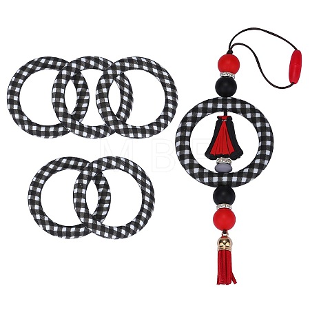 5Pcs Ring Food Grade Eco-Friendly Silicone Beads JX893D-1