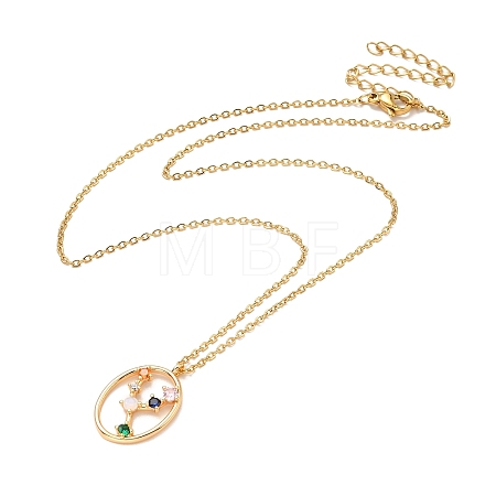 Colorful Cubic Zirconia Constellation Pendant Necklace LS-NJEW-H166-01E-1