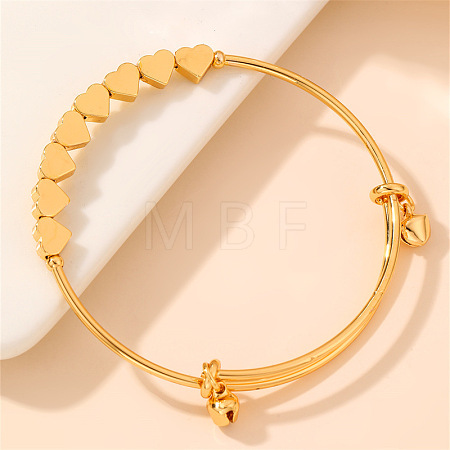 Adjustable Brass Charm Bangles WGD0058-02-1
