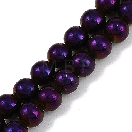 Electroplated Synthetic Magnetic Hematite Beads Strands G-G174-L01-06-1