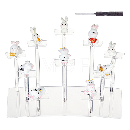 10-Tier Transparent Acrylic Minifigures Display Risers ODIS-WH0030-45-1