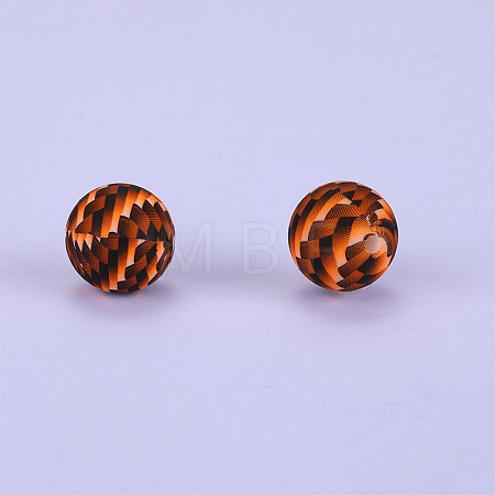 Printed Round Silicone Focal Beads SI-JX0056A-207-1