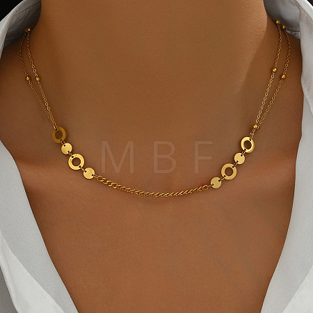 Fashionable Vintage 201 Stainless Steel Link Chain Necklaces for Women EA0237-1