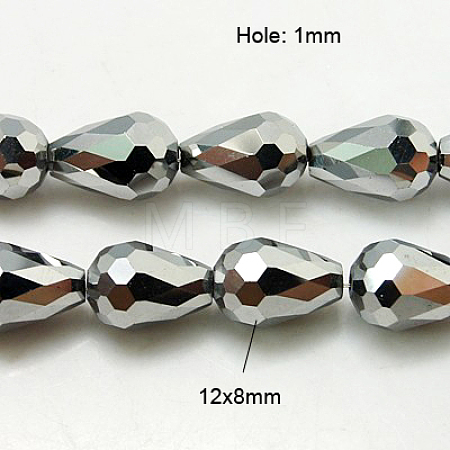 Electroplate Glass Beads Strands EGLA-D017-12x8mm-5-1