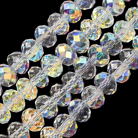 Electroplate Transparent Glass Beads Strands EGLA-A046-01B-21-1