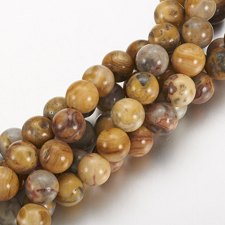 Natural Crazy Lace Agate Round Bead Strands X-G-M272-03-8mm-1