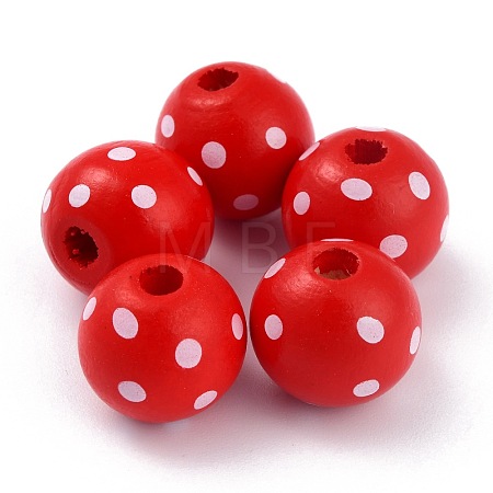 Dyed Natural Wooden Beads WOOD-O005-01G-1