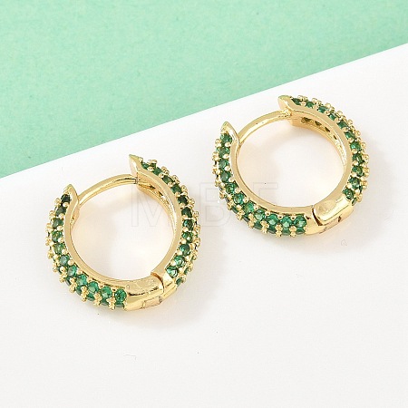 Brass Cubic Zirconia Hoop Earrings EJEW-A156-05G-02-1