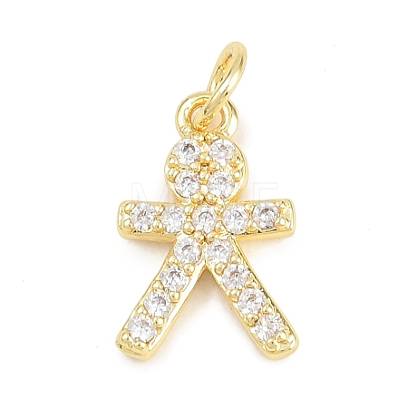 Brass Micro Pave Clear Cubic Zirconia Pendants KK-D258-40G-05-1