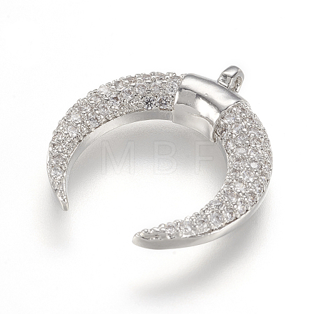 Brass Micro Pave Cubic Zirconia Pendants ZIRC-G107-05P-1
