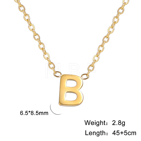 201 Stainless Steel Initial Pendant Necklaces FS-WG78A3B-02-1