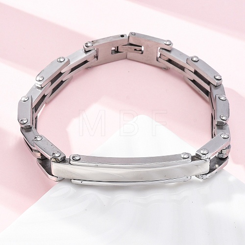 304 Stainless Steel Link Chain Bracelets for Women Men BJEW-R018-10P-1