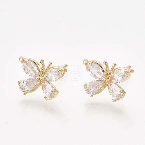 Brass Earring Studs X-KK-S348-423-1