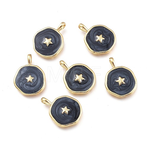 Brass Enamel Pendants X-KK-K248-02A-G-1